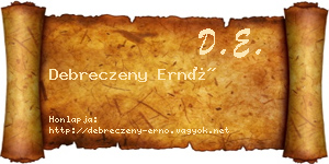 Debreczeny Ernő névjegykártya